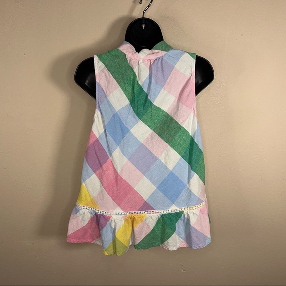 MEDIUM CROWN AND IVY LINEN BLEND COLORFUL TOP SLEEVELESS - Picture 6 of 11